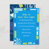 NOAH'S WAVES Bar Bat Mitzvah Empfang Card Einladung (Vorne/Hinten)