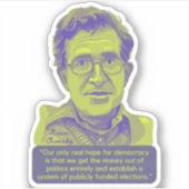 Noam Chomsky Portrait and Quote Aufkleber (Vorderseite)