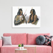 Noapeh, ein Assiniboin-Indianer und Psihdja-Sahpa, Leinwanddruck (Insitu (Wohnzimmer))