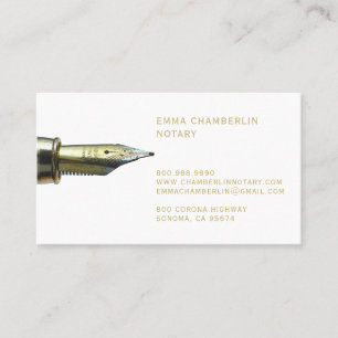 Noary Public Gold Fotain Pen Gold Type Visitenkarte