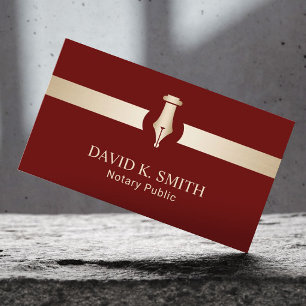 Noary Public Golden Pen Elegante Rot Visitenkarte