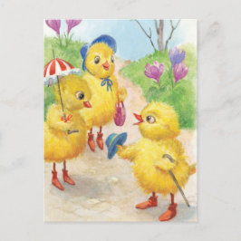 Noastalgic Easter Chicks Feiertagspostkarte
