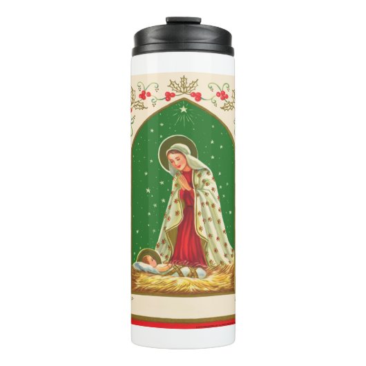NOB165 Mary und Baby Jesus.tif Thermosbecher (Vorderseite)