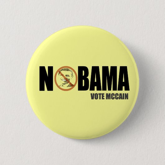 Nobama Abstimmung McCain lustiges AntiObama Button (Vorderseite)