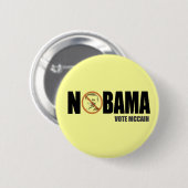 Nobama Abstimmung McCain lustiges AntiObama Button (Vorne & Hinten)