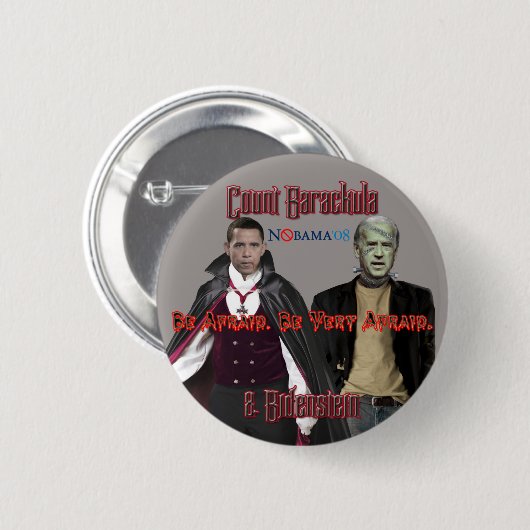Nobama Halloween-Barackula u. Biden Knopf Button (Vorne & Hinten)
