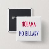 NOBAMA, KEIN BILLARY Knopf Button (Vorne & Hinten)