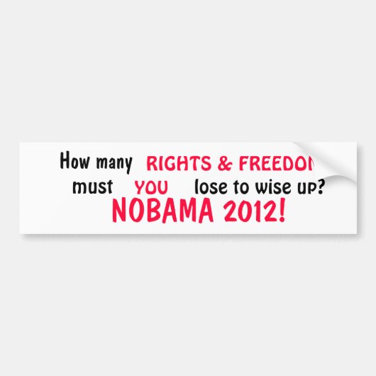 NOBAMA - Rechte Autoaufkleber (Vorne)