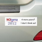 NObama Wahl 2012 Autoaufkleber (Auf Auto)