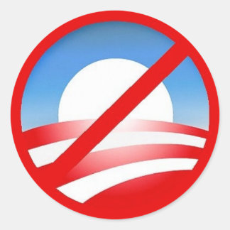 Nobama-Zeichen Runder Aufkleber