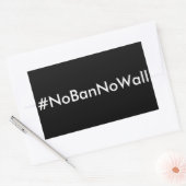 #NoBanNoWall, weißer Text auf schwarzen Aufklebern Rechteckiger Aufkleber (Umschlag)