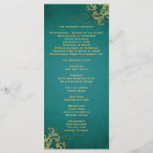 Nobel Aquamarin Scroll Gold Wedding Program Programm (Rückseite)