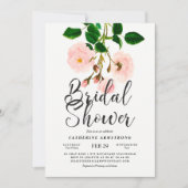 Nobel erröten Rosen-botanisches Brautparty Einladung (Vorderseite)