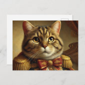 Nobel gut bedruckte Tabby Cat Postcard Postkarte (Vorne/Hinten)