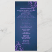 Nobel Lila Scroll Blue Wedding Program Programm (Rückseite)