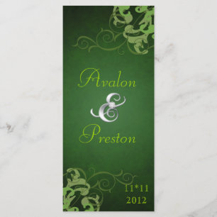 Nobel Limon Scroll Green Wedding Program Programm