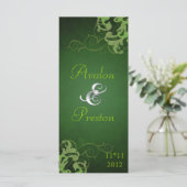 Nobel Limon Scroll Green Wedding Program Programm (Stehend Vorderseite)