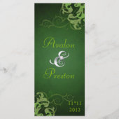 Nobel Limon Scroll Green Wedding Program Programm (Vorderseite)