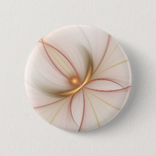 Nobelkupfer und Gold Abstrakt Moderne Fraktal Kuns Button