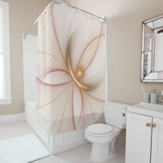 Nobelkupfer und Gold Abstrakt Moderne Fraktal Kuns Duschvorhang (Beispiel)