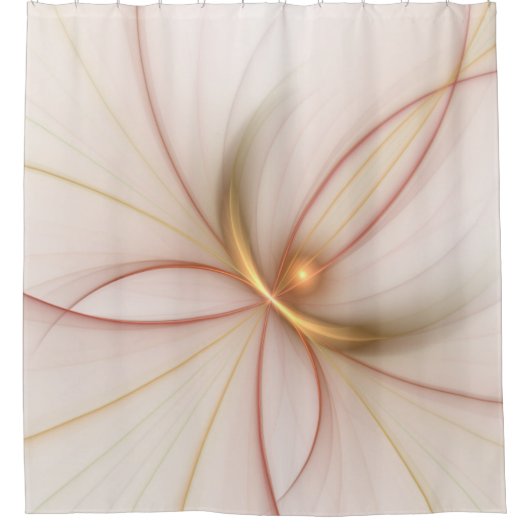 Nobelkupfer und Gold Abstrakt Moderne Fraktal Kuns Duschvorhang (Vorderseite)