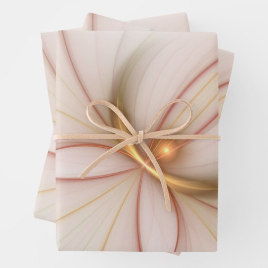 Nobelkupfer und Gold Abstrakt Moderne Fraktal Kuns Geschenkpapier Set (Beispiel)