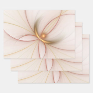 Nobelkupfer und Gold Abstrakt Moderne Fraktal Kuns Geschenkpapier Set