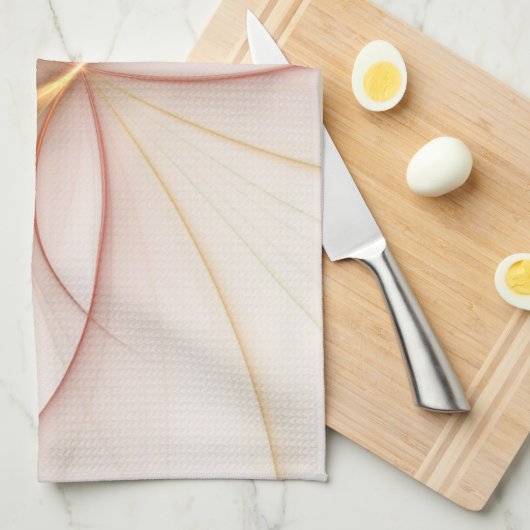 Nobelkupfer und Gold Abstrakt Moderne Fraktal Kuns Geschirrtuch (Viertel Falte)