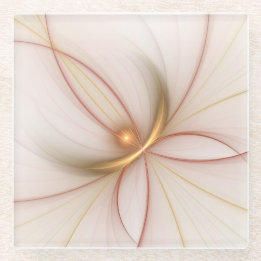 Nobelkupfer und Gold Abstrakt Moderne Fraktal Kuns Glasuntersetzer (Vorderseite)