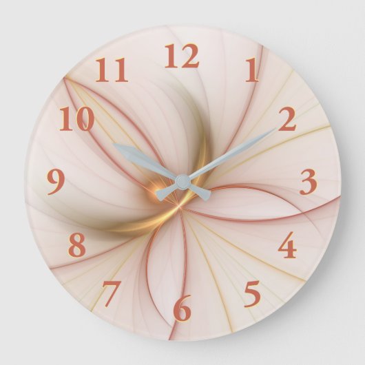 Nobelkupfer und Gold Abstrakt Moderne Fraktal Kuns Große Wanduhr (Vorderseite)