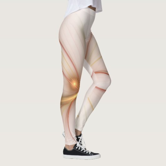 Nobelkupfer und Gold Abstrakt Moderne Fraktal Kuns Leggings (Rechts)