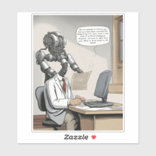 Nobelpreis für künstliche Intelligenz - ai-Cartoon Aufkleber