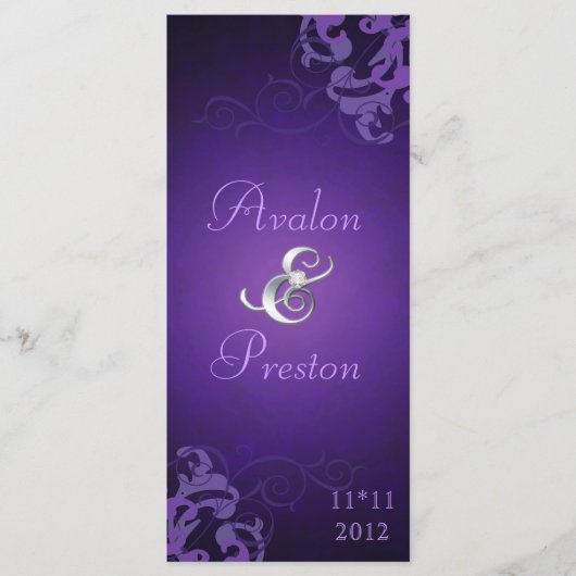 Nobelpreis Lila Scroll Lila Wedding Program Programm (Vorderseite)