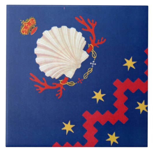 Nobile Contrada del Nicchio (Seashell) Palio Fliese (Vorderseite)