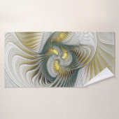 Nobile Golden Aquamarine Abstrakte Fantasie Frakta Badehandtuch (Badehandtuch)