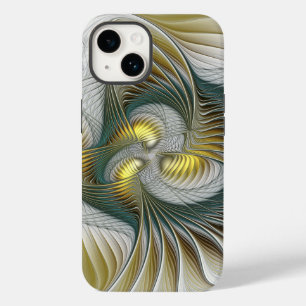 Nobile Golden Aquamarine Abstrakte Fantasie Frakta Case-Mate iPhone 14 Hülle