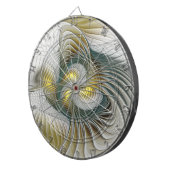 Nobile Golden Aquamarine Abstrakte Fantasie Frakta Dartscheibe (Vorderseite rechts)