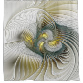 Nobile Golden Aquamarine Abstrakte Fantasie Frakta Duschvorhang (Vorderseite)