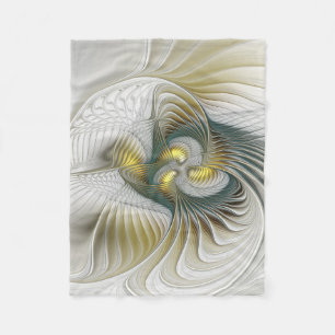Nobile Golden Aquamarine Abstrakte Fantasie Frakta Fleecedecke