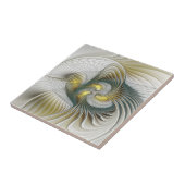 Nobile Golden Aquamarine Abstrakte Fantasie Frakta Fliese (Seite)