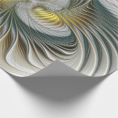 Nobile Golden Aquamarine Abstrakte Fantasie Frakta Geschenkpapier (Ecke)