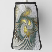 Nobile Golden Aquamarine Abstrakte Fantasie Frakta Golf Headcover (Rotieren 90)