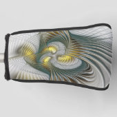 Nobile Golden Aquamarine Abstrakte Fantasie Frakta Golf Headcover (Vorderseite)