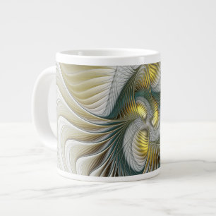 Nobile Golden Aquamarine Abstrakte Fantasie Frakta Jumbo-Tasse