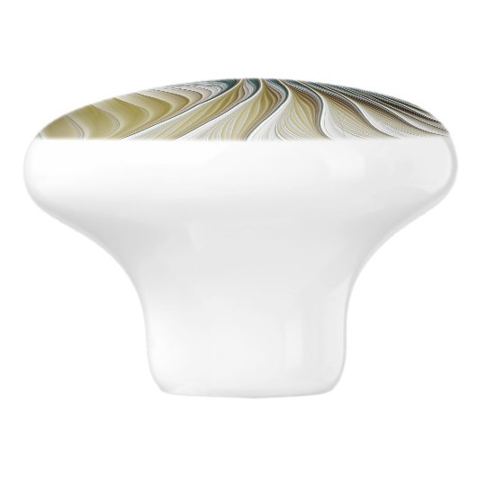 Nobile Golden Aquamarine Abstrakte Fantasie Frakta Keramikknauf (Seitenansicht)