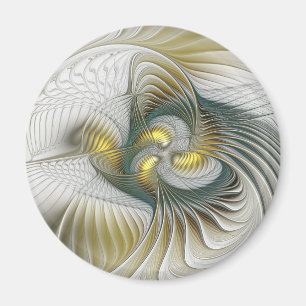 Nobile Golden Aquamarine Abstrakte Fantasie Frakta Magnet