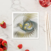 Nobile Golden Aquamarine Abstrakte Fantasie Frakta Serviette (Beispiel)