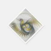 Nobile Golden Aquamarine Abstrakte Fantasie Frakta Serviette (Ecke)