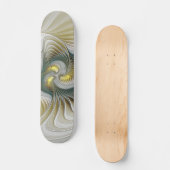 Nobile Golden Aquamarine Abstrakte Fantasie Frakta Skateboard (Vorderseite)