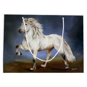Nobility White Icelandic Horse Große Geschenktüte
